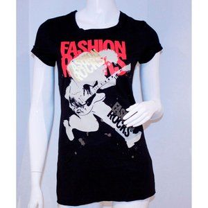 BCBG Limited Edition FASHION ROCKS Tee SHIRT Top ( XS/S )